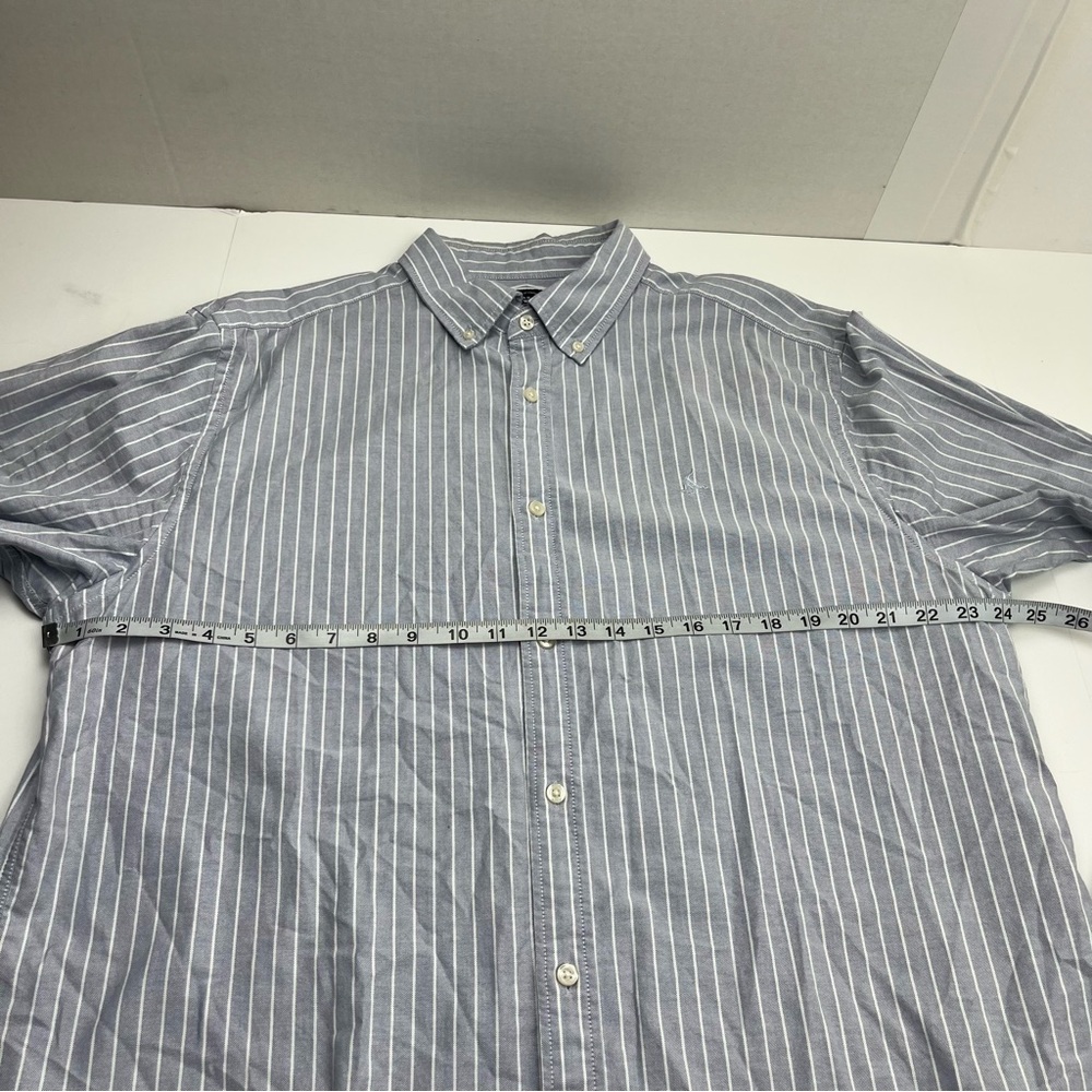 Charles Tyrwhitt Grey Gray‎ White Striped  Button Front Shirt Classic XL *FLAWED - Picture 7 of 15